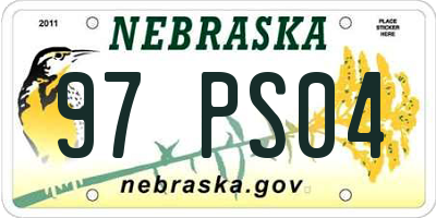 NE license plate 97PS04