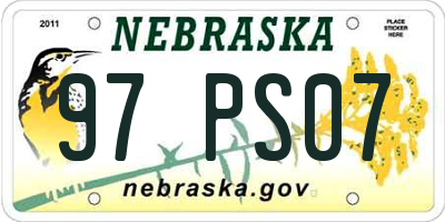 NE license plate 97PS07