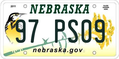 NE license plate 97PS09