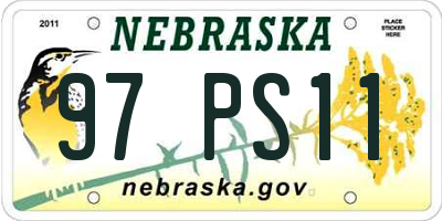 NE license plate 97PS11