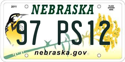 NE license plate 97PS12