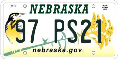NE license plate 97PS21