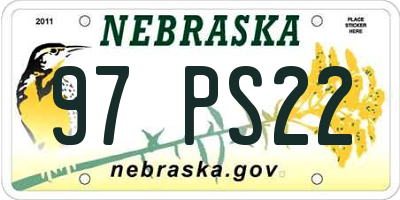 NE license plate 97PS22