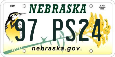NE license plate 97PS24