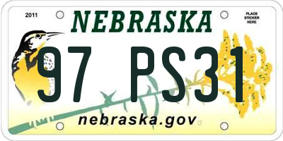 NE license plate 97PS31