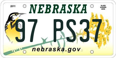 NE license plate 97PS37