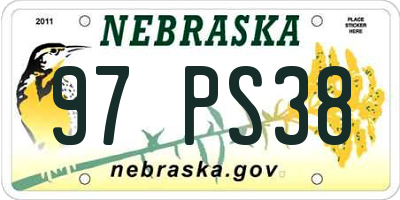 NE license plate 97PS38