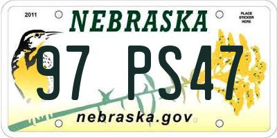 NE license plate 97PS47