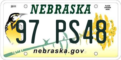 NE license plate 97PS48