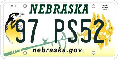 NE license plate 97PS52