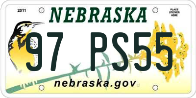 NE license plate 97PS55