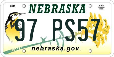 NE license plate 97PS57