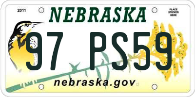NE license plate 97PS59