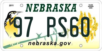 NE license plate 97PS60