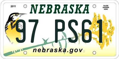 NE license plate 97PS61