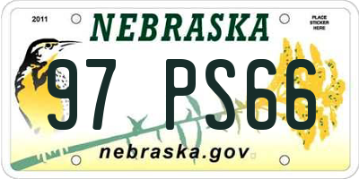 NE license plate 97PS66