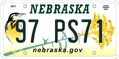 NE license plate 97PS71