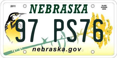 NE license plate 97PS76