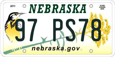 NE license plate 97PS78