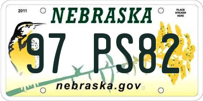 NE license plate 97PS82