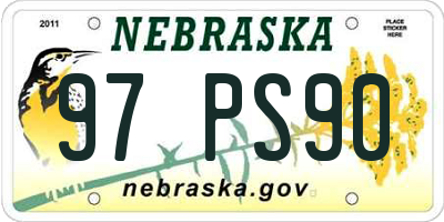 NE license plate 97PS90