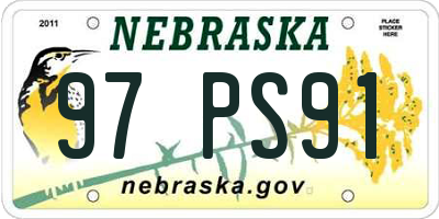 NE license plate 97PS91