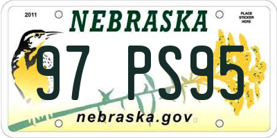 NE license plate 97PS95