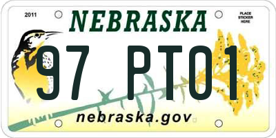 NE license plate 97PT01