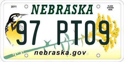 NE license plate 97PT09