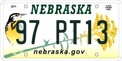 NE license plate 97PT13