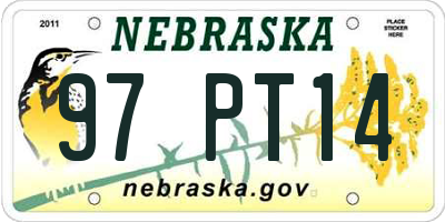 NE license plate 97PT14
