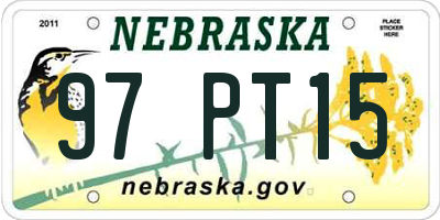 NE license plate 97PT15