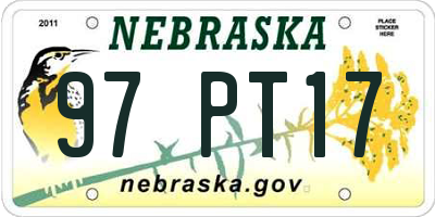 NE license plate 97PT17