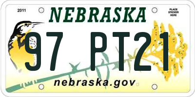 NE license plate 97PT21