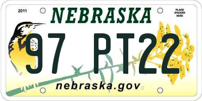 NE license plate 97PT22