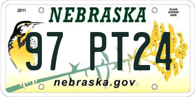 NE license plate 97PT24