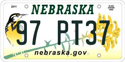 NE license plate 97PT37