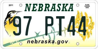NE license plate 97PT44