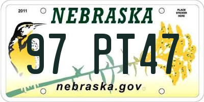 NE license plate 97PT47