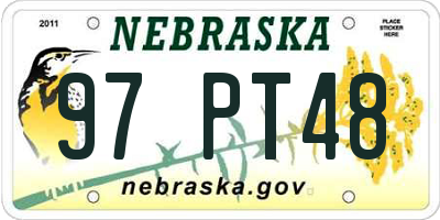NE license plate 97PT48