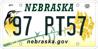 NE license plate 97PT57