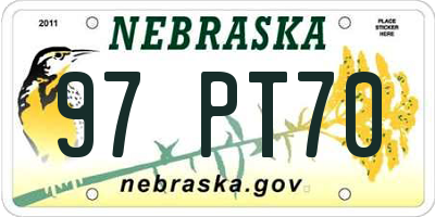 NE license plate 97PT70