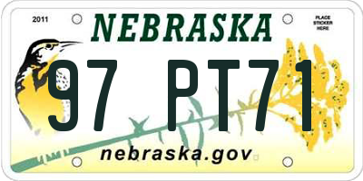 NE license plate 97PT71