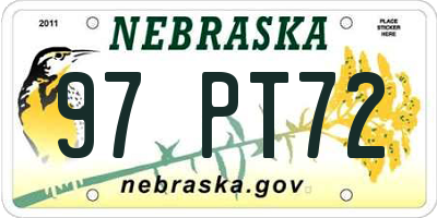 NE license plate 97PT72