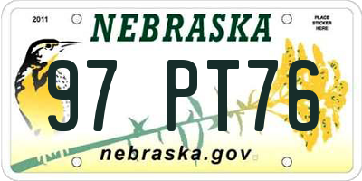 NE license plate 97PT76