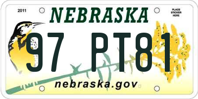 NE license plate 97PT81