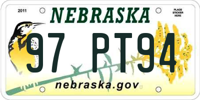 NE license plate 97PT94