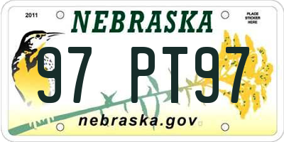 NE license plate 97PT97