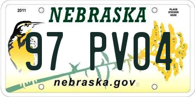 NE license plate 97PV04