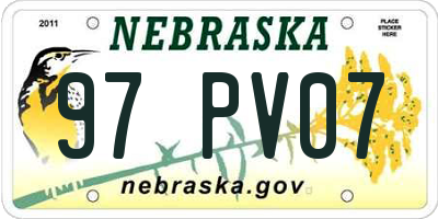 NE license plate 97PV07
